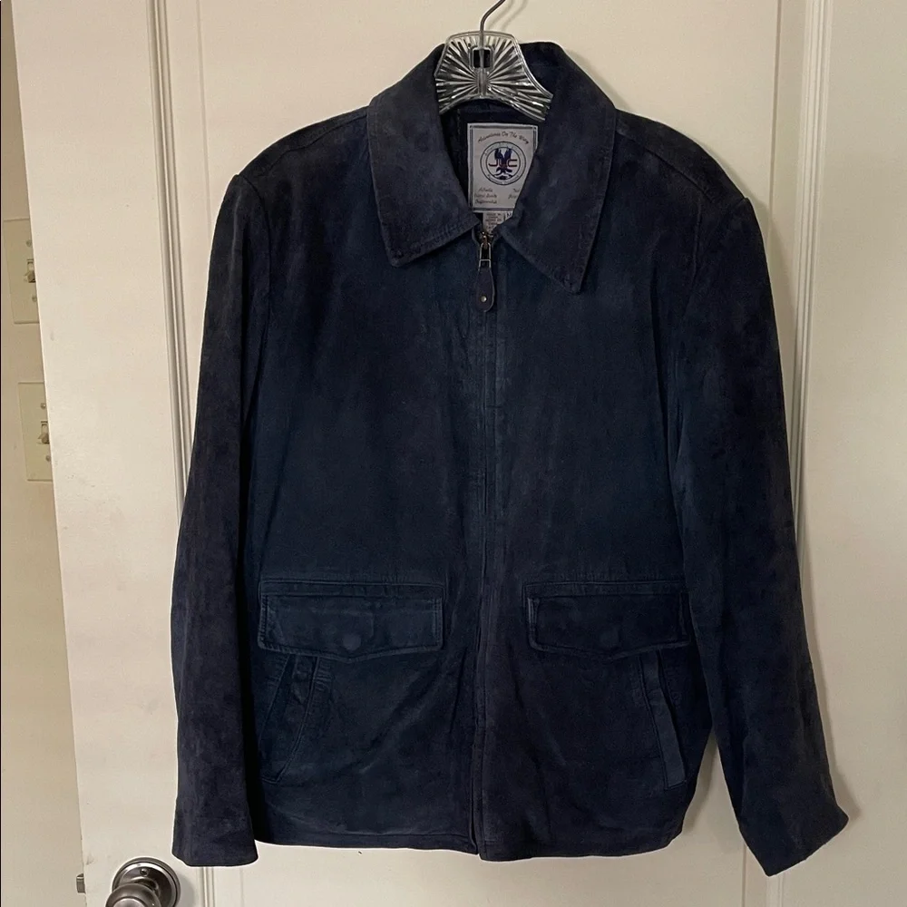 Women’s Suede Navy Blue Jacket - Picture 4 of 6